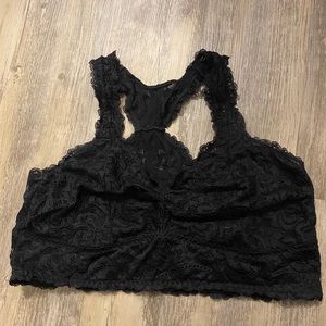 PLUS SIZE 1XBlack Lace Bralette Lovesick Racerback